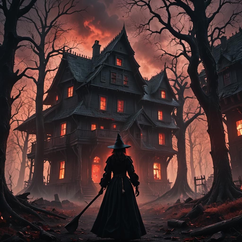 Witch in Dark Forest: Fantasy Matte Painting