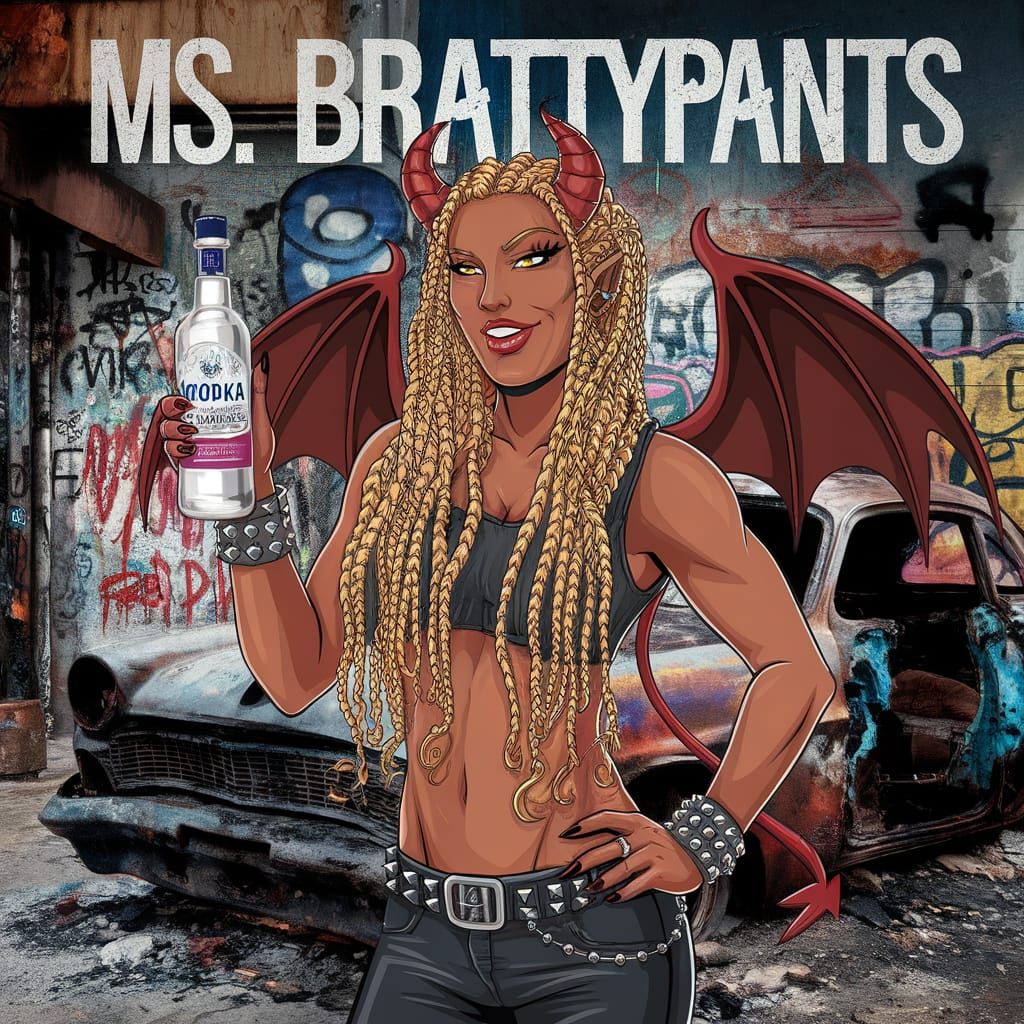 Punk Demon with Vodka, Braids, Wings and Graffiti