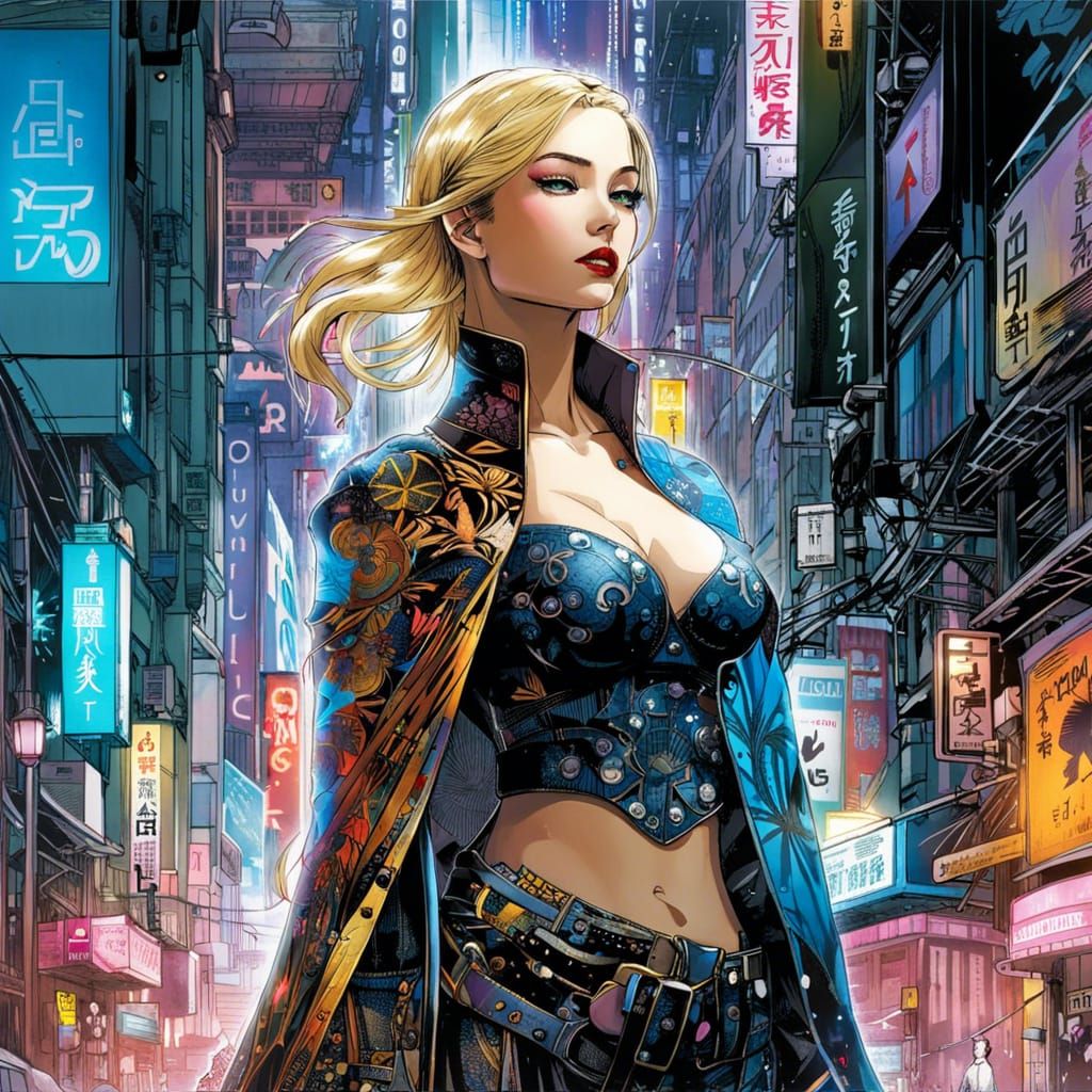 Cyberpunk Cinderella in Tokyo: Retrofuturistic Comic Art
