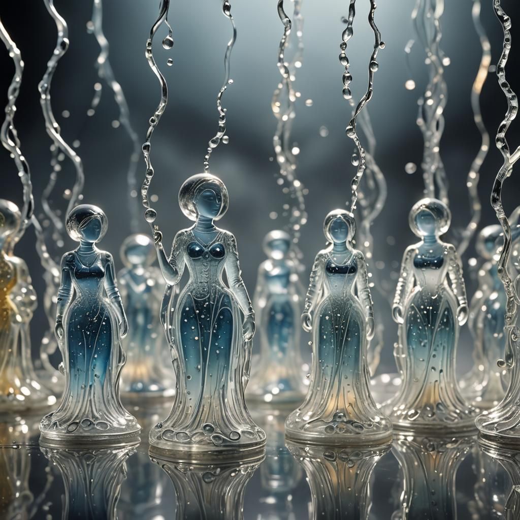 Enameled Glass Figurines in High-Contrast HDR Photography