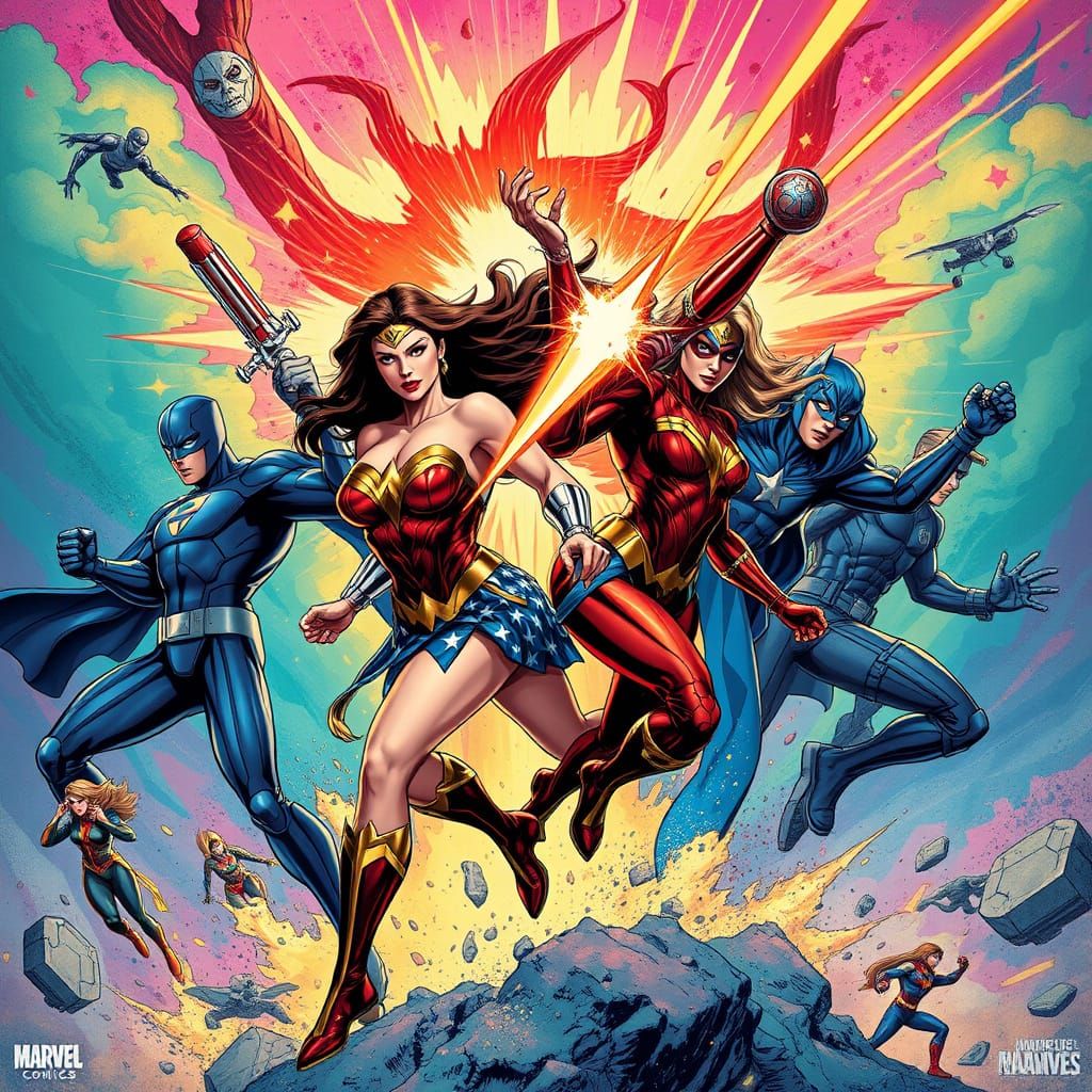 DC comics verses marvel comics during a fembombing