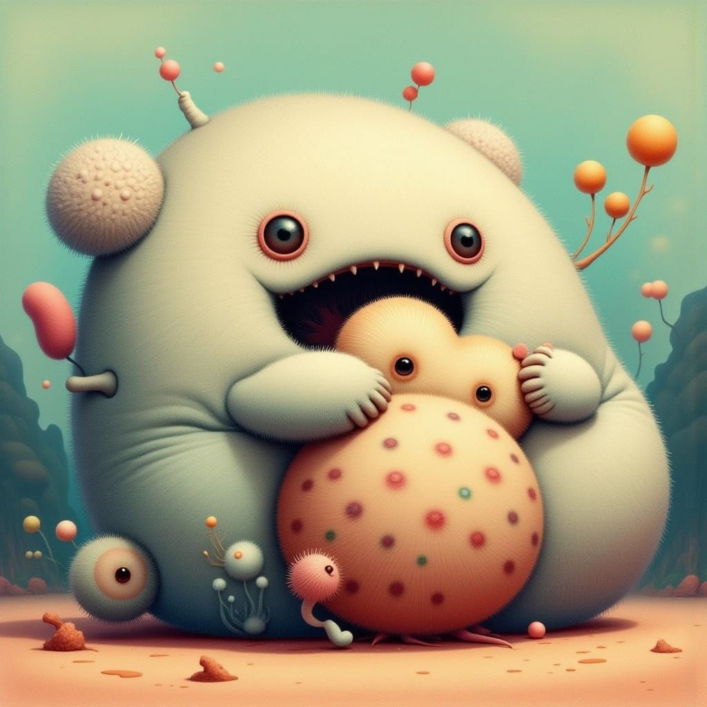 Fluffy Pillow Monster Hugs Petite Pillow