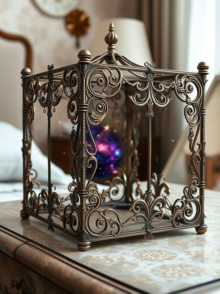 Filigree Rococo Cube Reveals Galaxy Star Dust