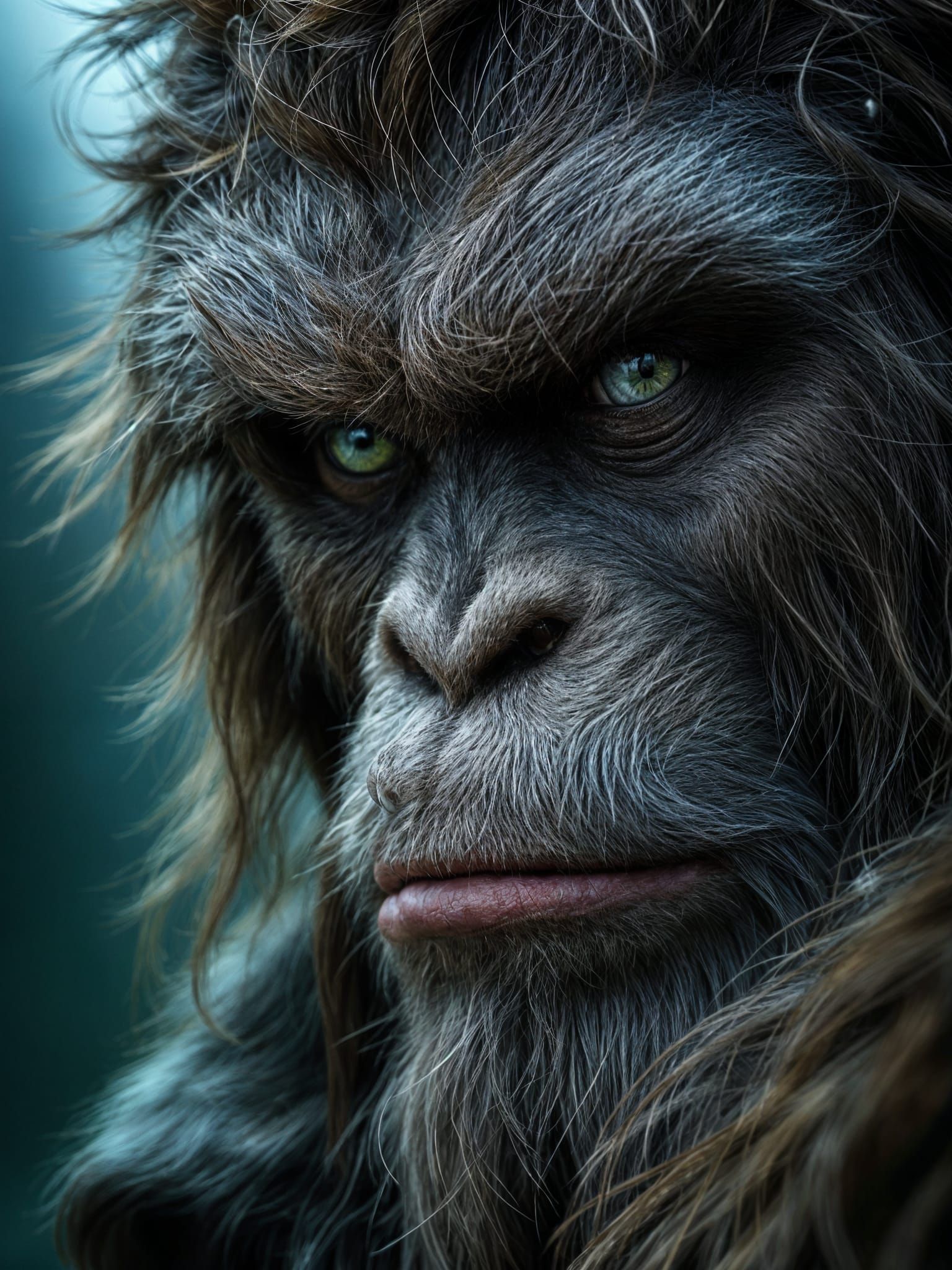 Surreal Portrait of a Stoic Sasquatch