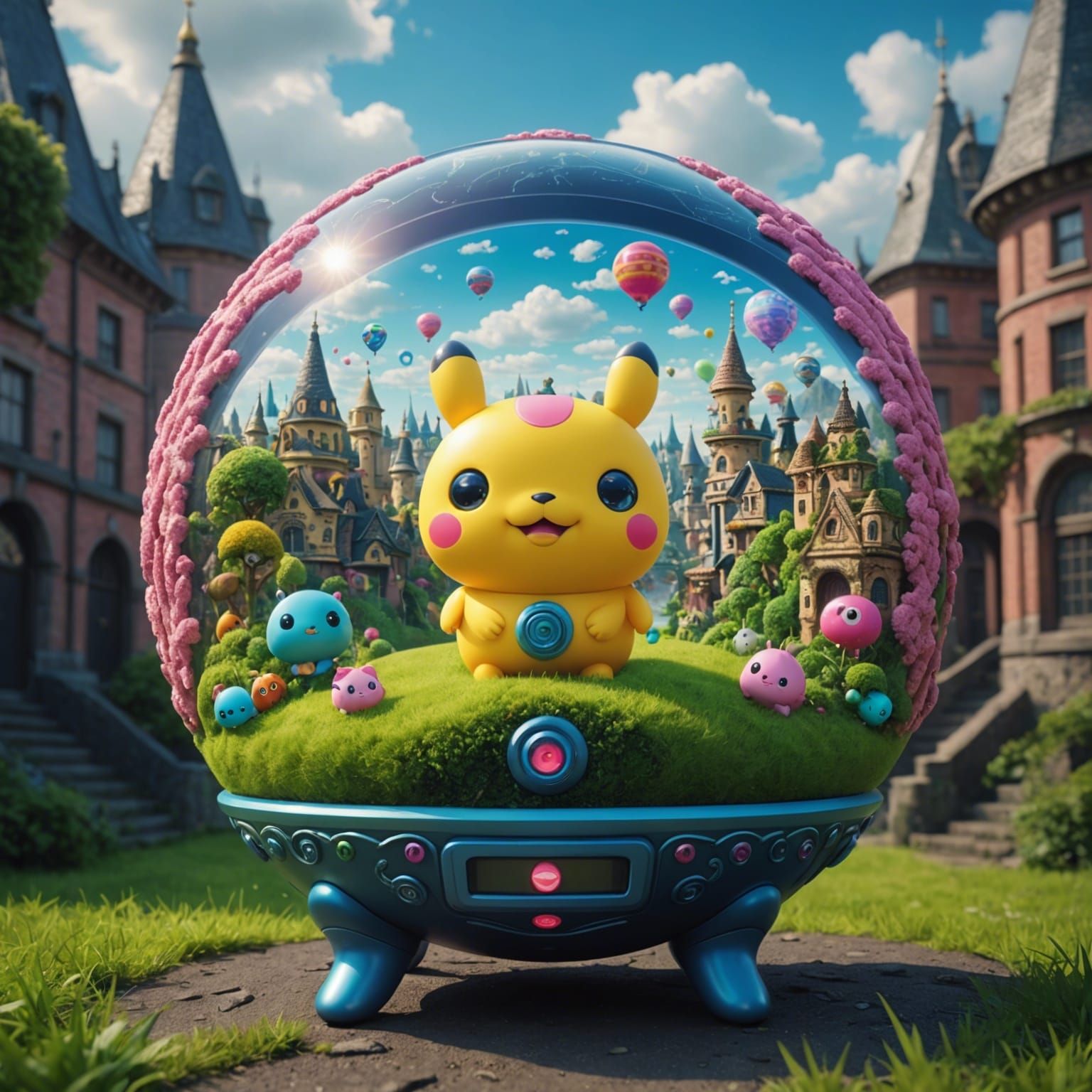 Detailed Tamagotchi Digital Matte Painting