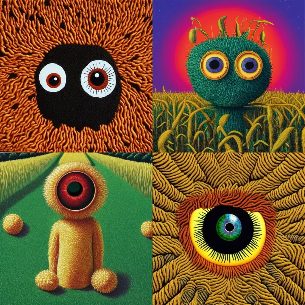 Aliens Land in Cornfield: 3D Latch Hook Art