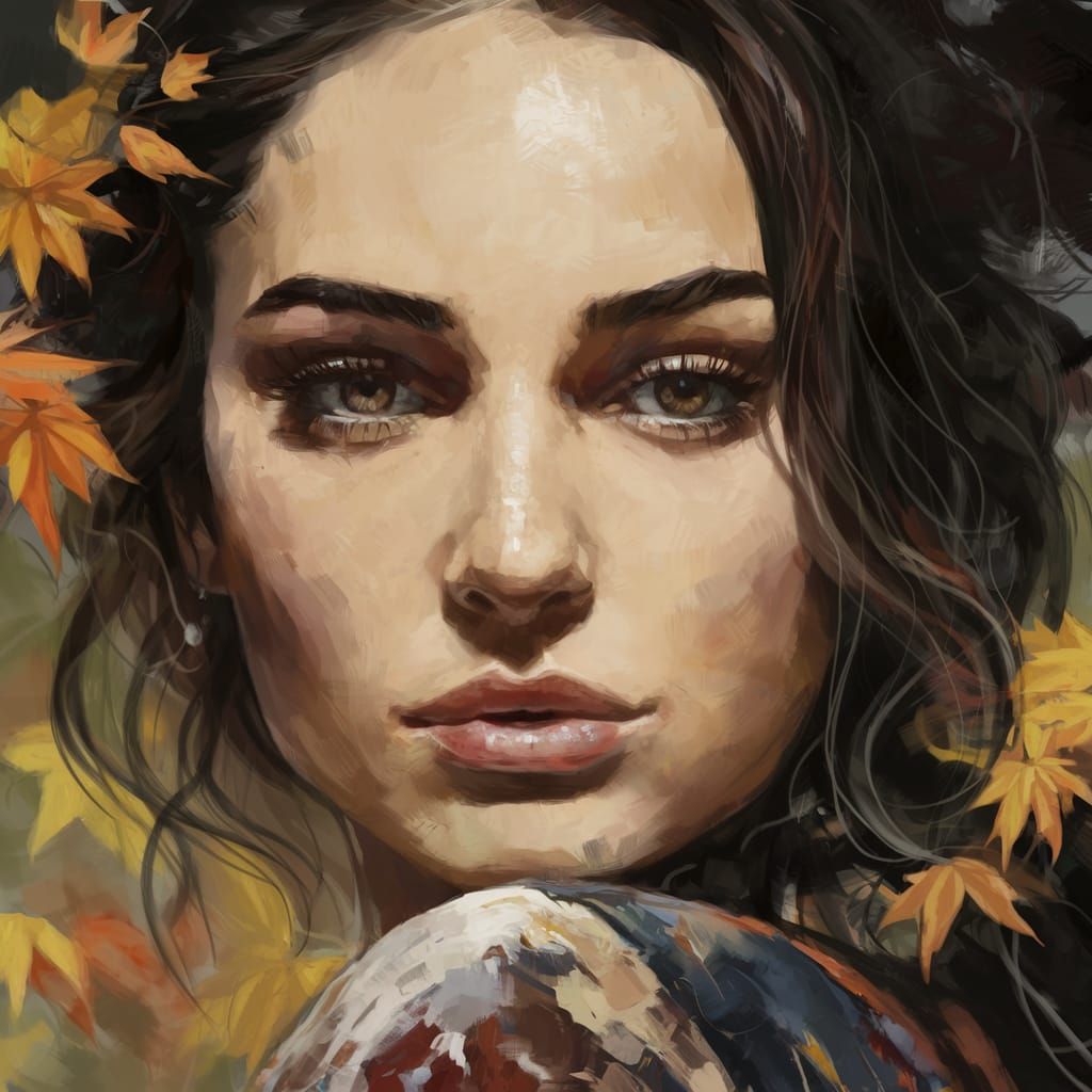 Zella Mehlis in Impasto Oil Painting Style with Autumn Backg...