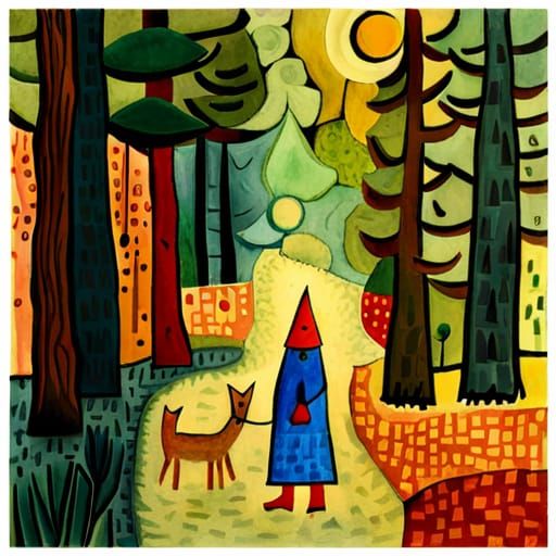Little Red Riding Hood: Impressionist Watercolor