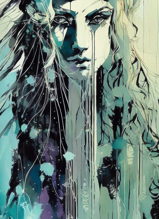 Cyberpunk Cartoon Portrait with Dramatic Lighting