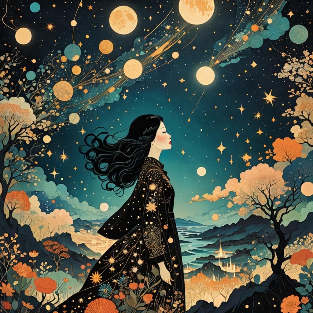 Sensual World Emerges from Page, Whimsical Art