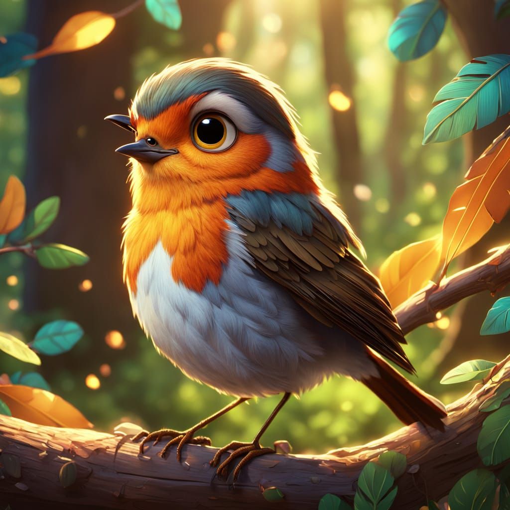 Proud Robin Portrait in Disney Pixar Style