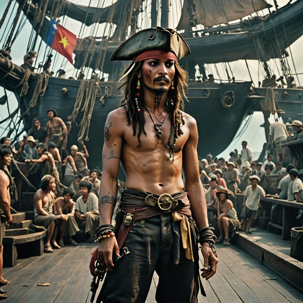 Cinematic Gangster on the Black Pearl Ship