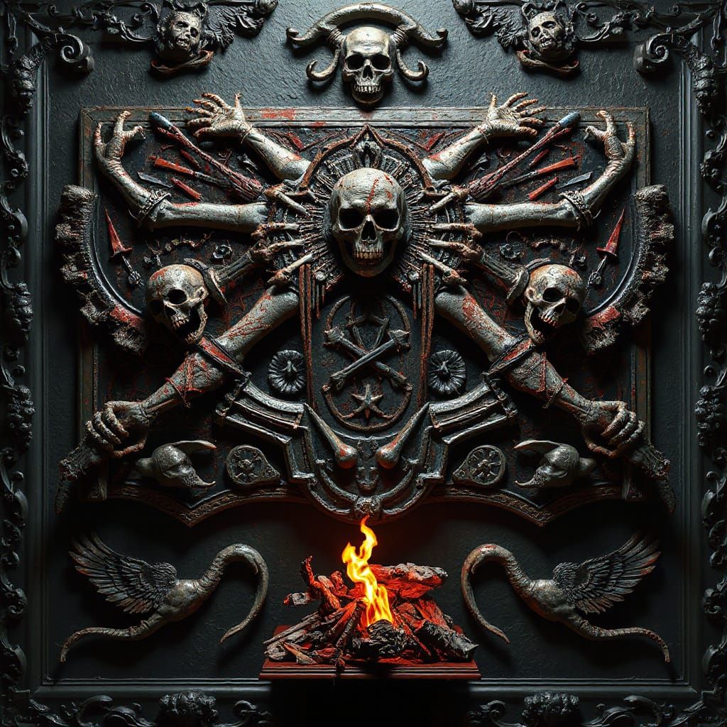 Macabre Plaques in Lowbrow Horror Style