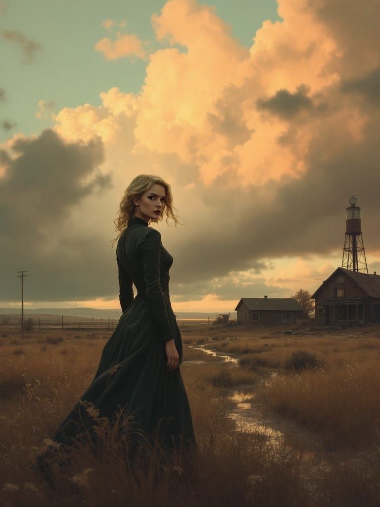 1950s Pin-Up in Americana Painterly Style