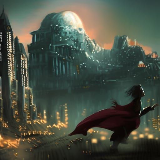 Hyperdetailed Crypto Warrior Portrait at Night