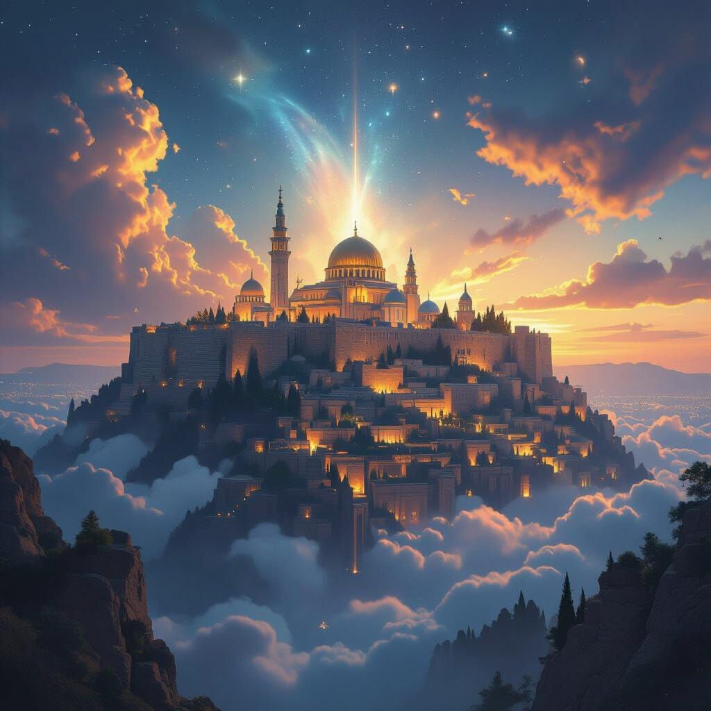 Celestial Jerusalem Descending From Heavens Matte Painting