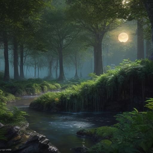 Summer Moonlight Macro Shot in Photorealistic Style