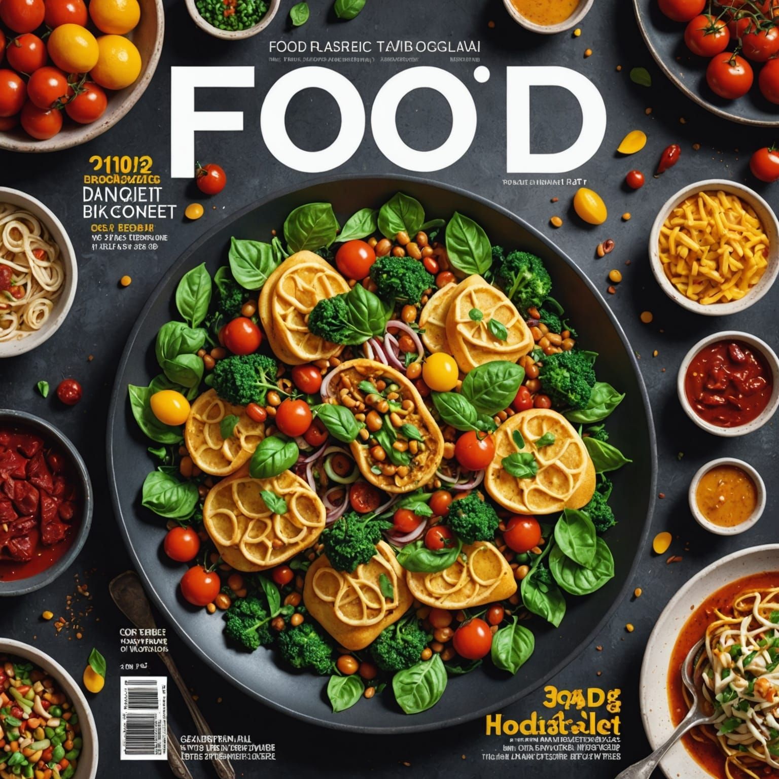 Hyperrealistic Food Magazine Cover Art in 8K