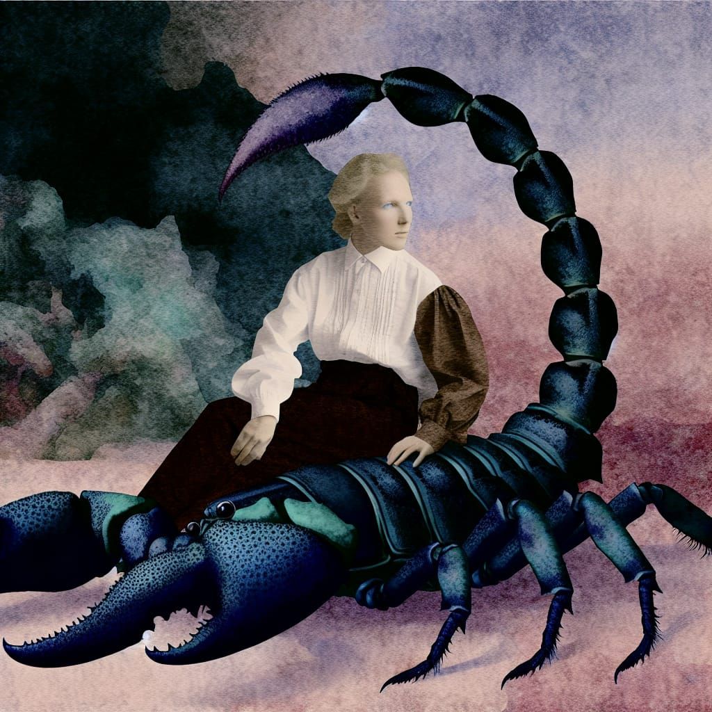 Surreal portrait of a woman with scorpion