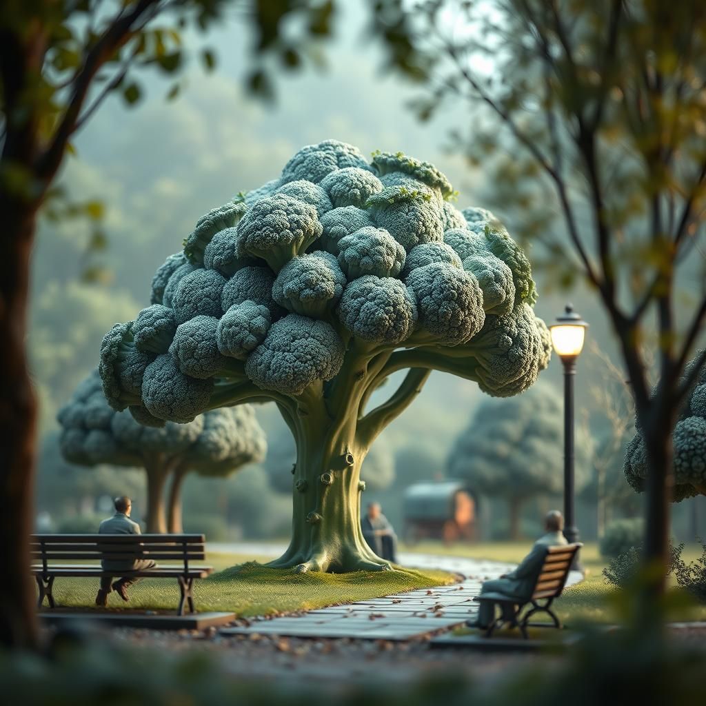 Broccoli Park: Miniature People in a Cinematic Landscape