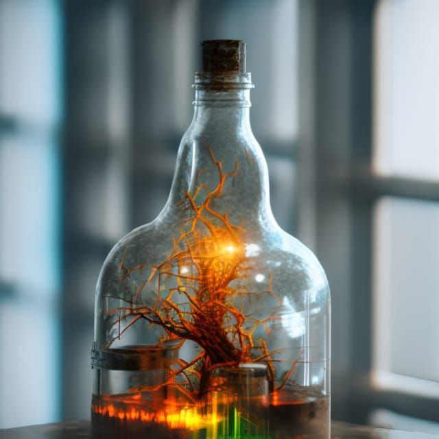 Tornado in Glass Bottle on Alchemist Workbench