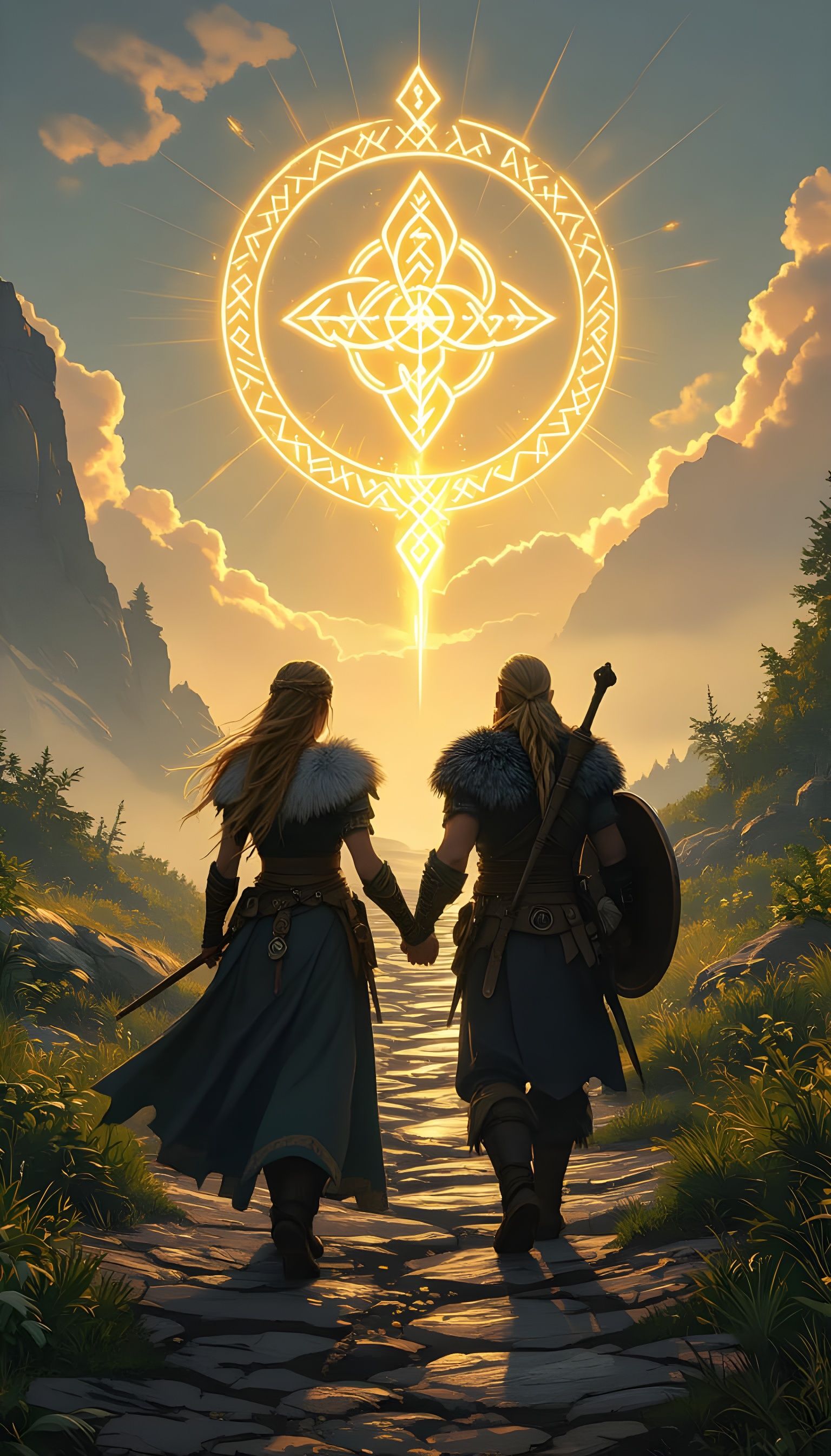 Shieldmaiden and Warrior on Guided Nordic Path