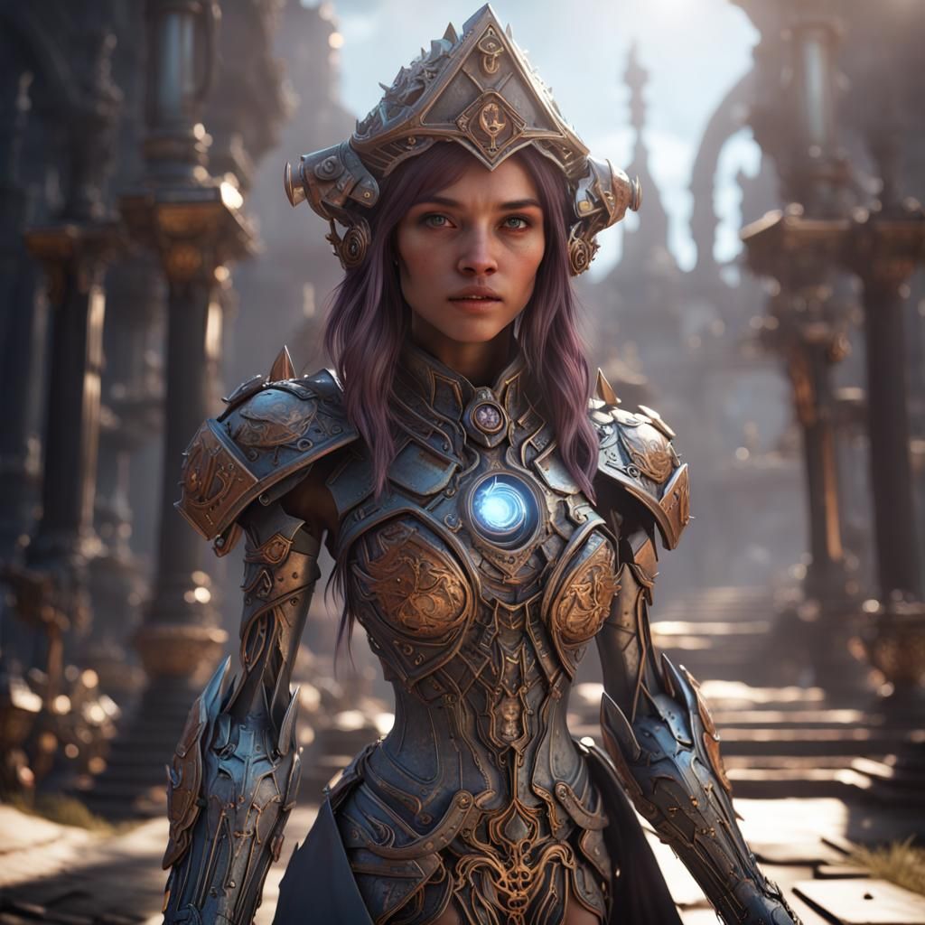 Futuristic Sorceress in a Sci-Fi Realm