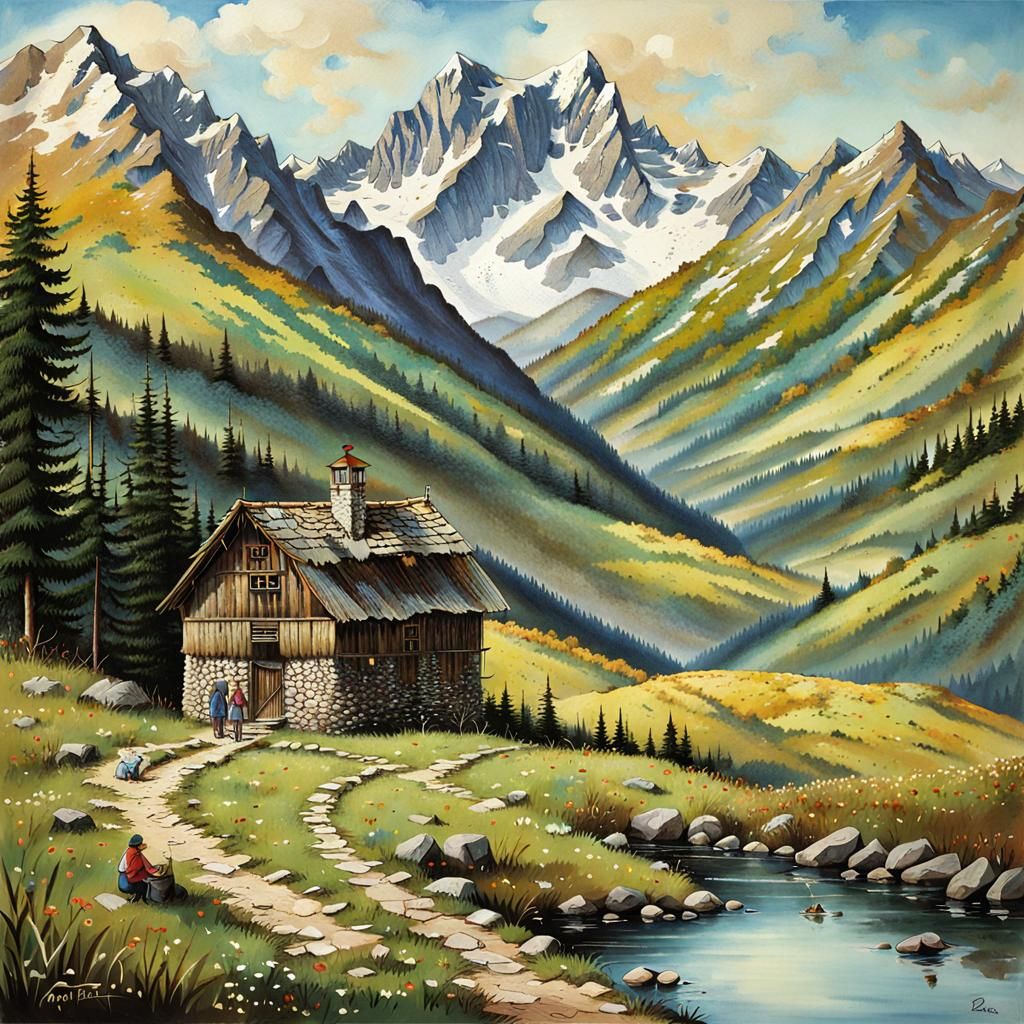 Mountain Landscape Generated from Simple Prompt