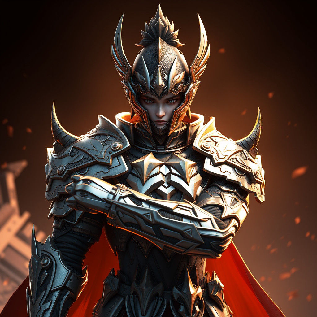 Armored Warrior Taran Robert in 3D Anime Style