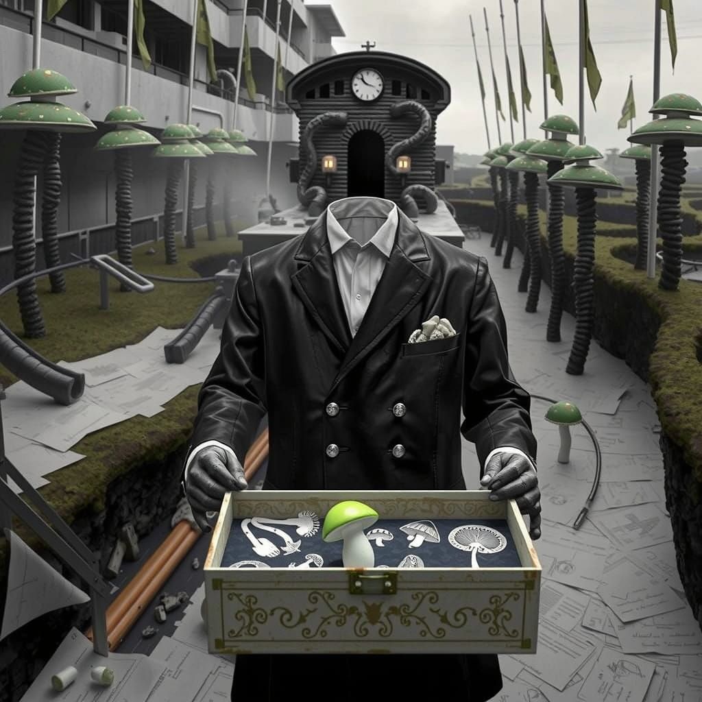 Hyperrealist Chewing Gum Cabin in a Dreamlike Landscape with...