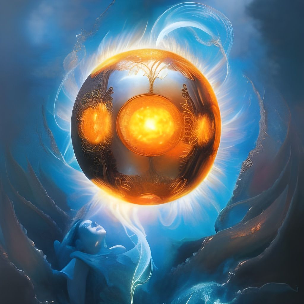 Magical Orb of Fire in a Classical Style