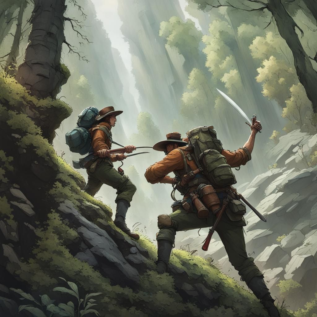 Rangers Battle Giant at Forest Cliffside