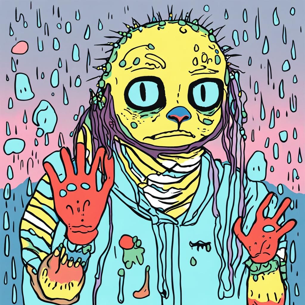 Crude MS Paint Slugcat from Rain World