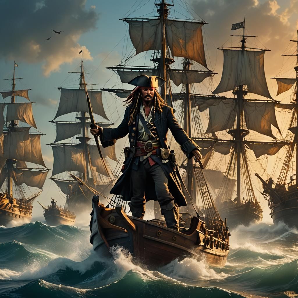 Captain Jack Sparrow on the High Seas: Digital Art