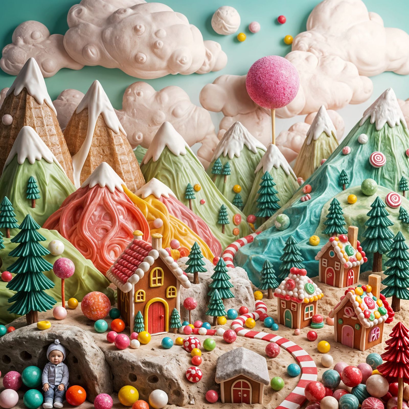 A Whimsical World Crafted Entirely From Candy