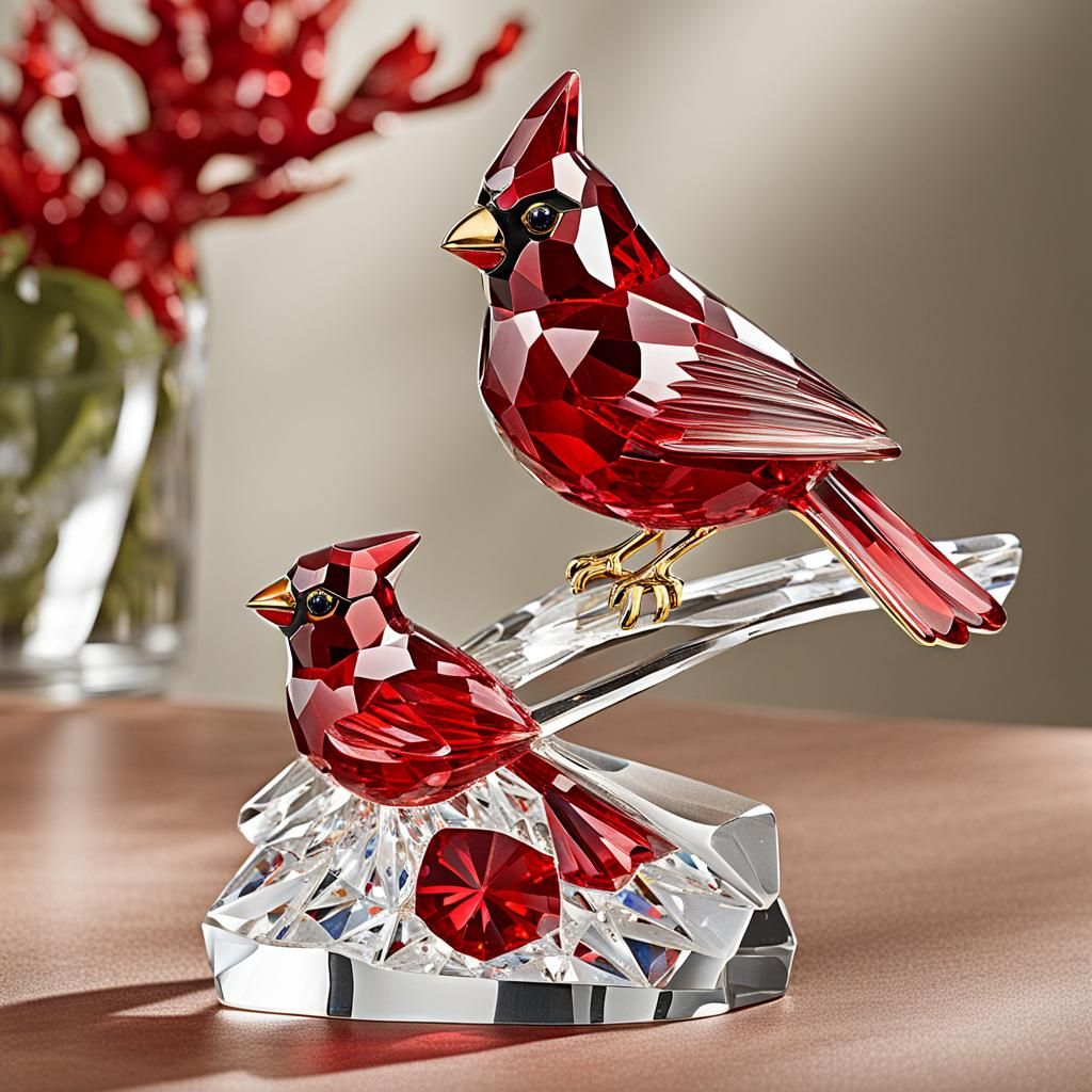 Swarovski crystal cardinal figurine