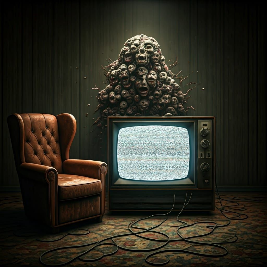 Para-Dimensional Creature Emerges from CRT TV in Surreal Hor...