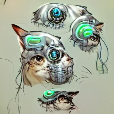 Cybernetic Cat: Futuristic Digital Art