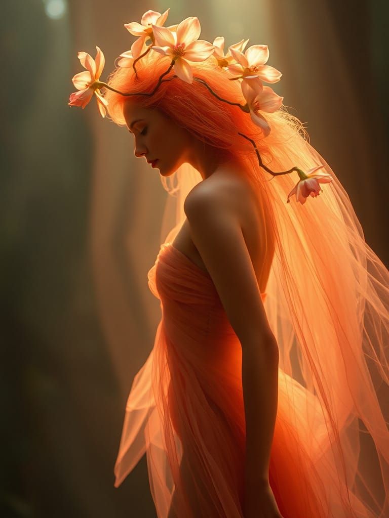 Ethereal Ginger Figure in Dreamlike Portrait