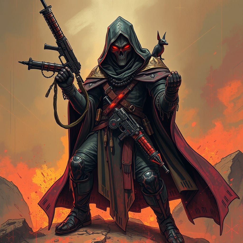 Cybernetic Gunslinger Priest in Biopunk Uprising