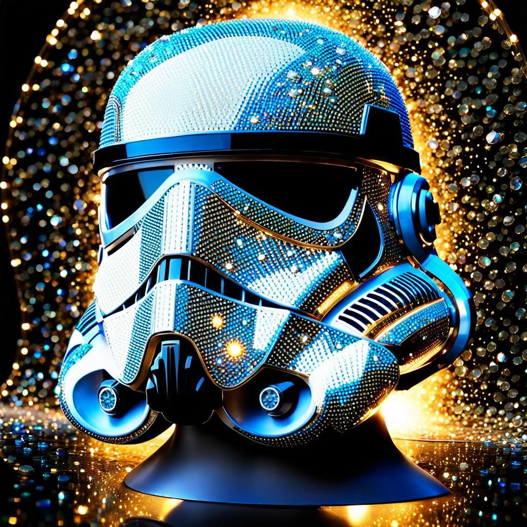 Crystalline Stormtrooper Helmet with Gold Inlays