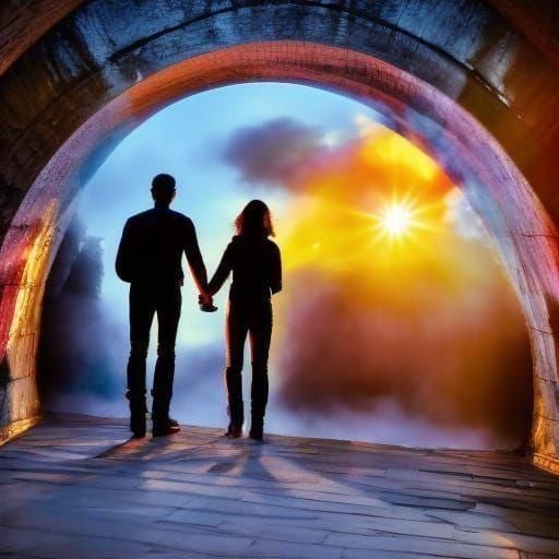 Travelers Enter Portal to Another Realm