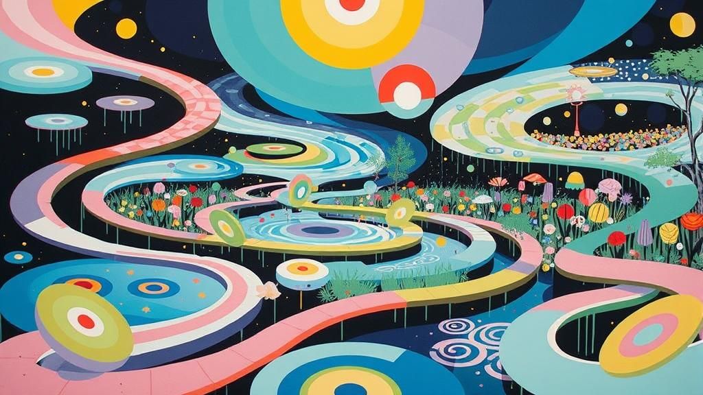 Surreal Garden Inspired by Takashi Murakami