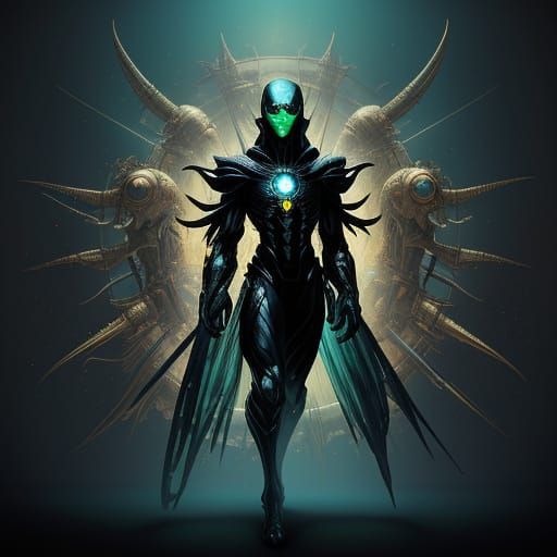 Sci-Fi Mechanic Woman and Aliens, Frank Frazetta Style