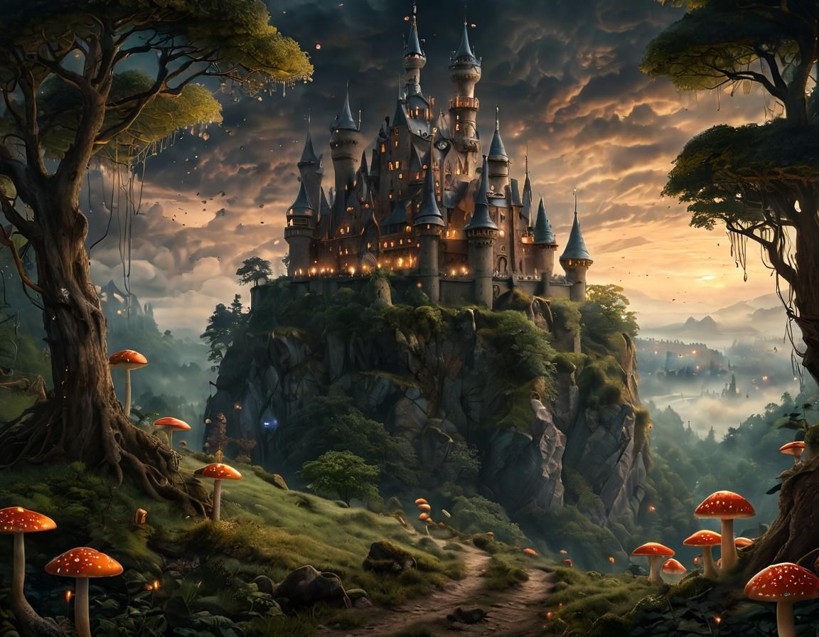 Majestic Castle in Mystical Forest: Dutch Golden Age Art