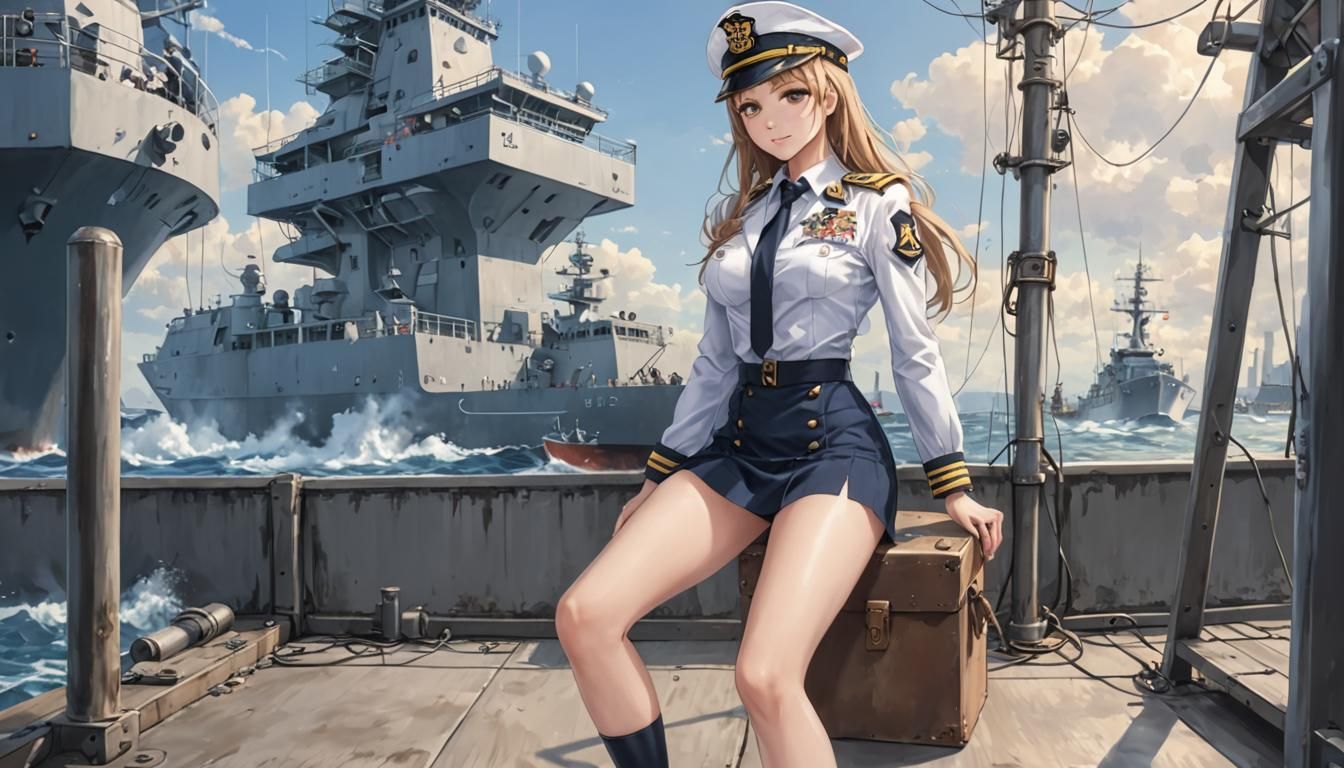 Anime Style Naval Officer Pinup