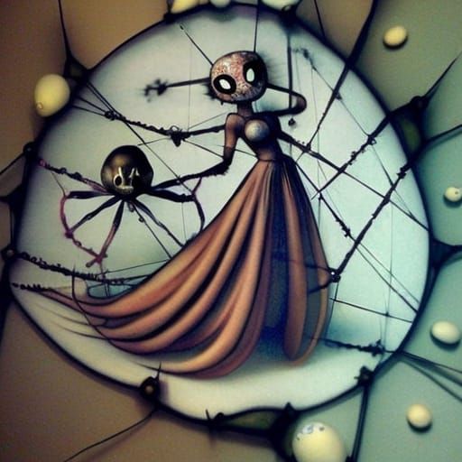 Steampunk Princess with Sugar Skull Tiara in Rococo Style