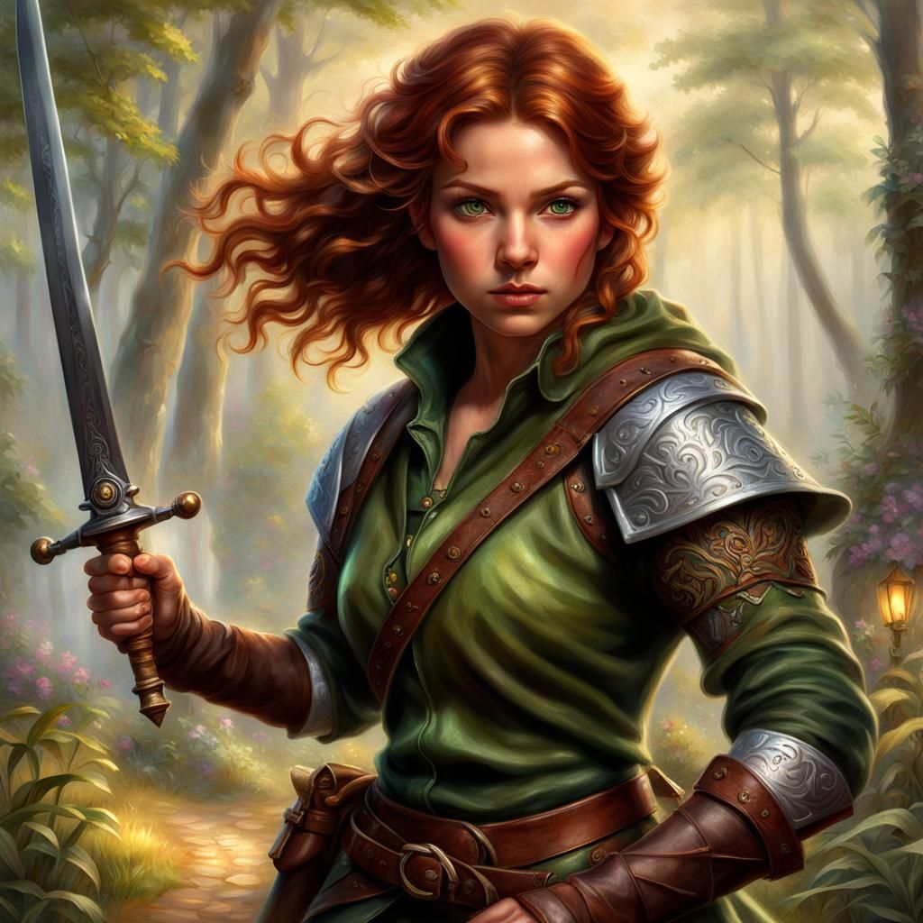 Halfling Rogue Spy Portrait in Ethereal Fantasy Style