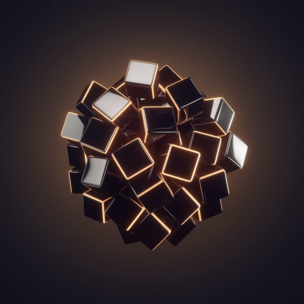 Surreal Futuristic Geometric Cluster