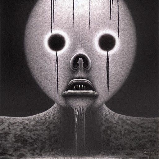 Surreal Neon Eyes Inspired by Giger and Beksiński